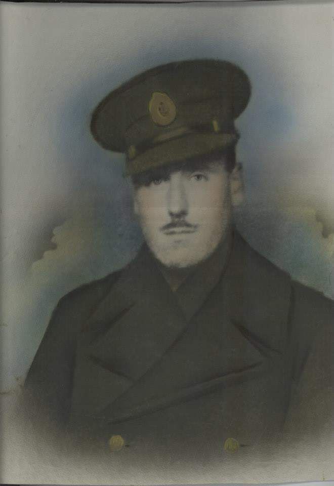 A watercolour painted representation of a WW1 Army officer from the Yorkshire regiment based in nearby Harrogate.