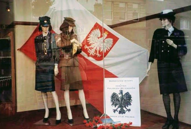 Peebles shopkeepers dressed their windows as their tribute to those marching through the High Street.